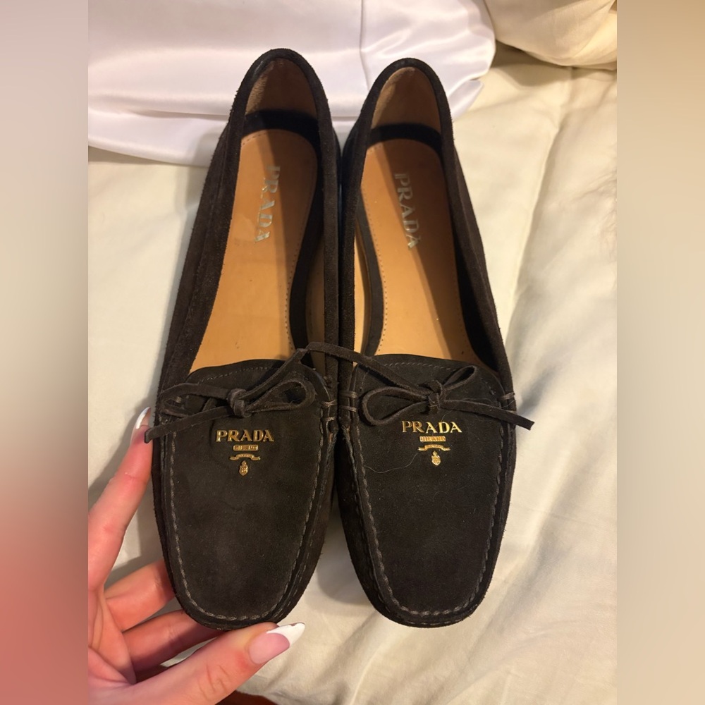 Prada Brown Suede Loafers